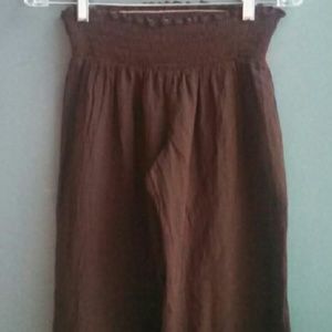 Guess Brown Cotton Wide Leg Pants Sz Medium